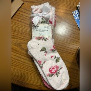 Laura Ashley Pink Floral Cozy Socks